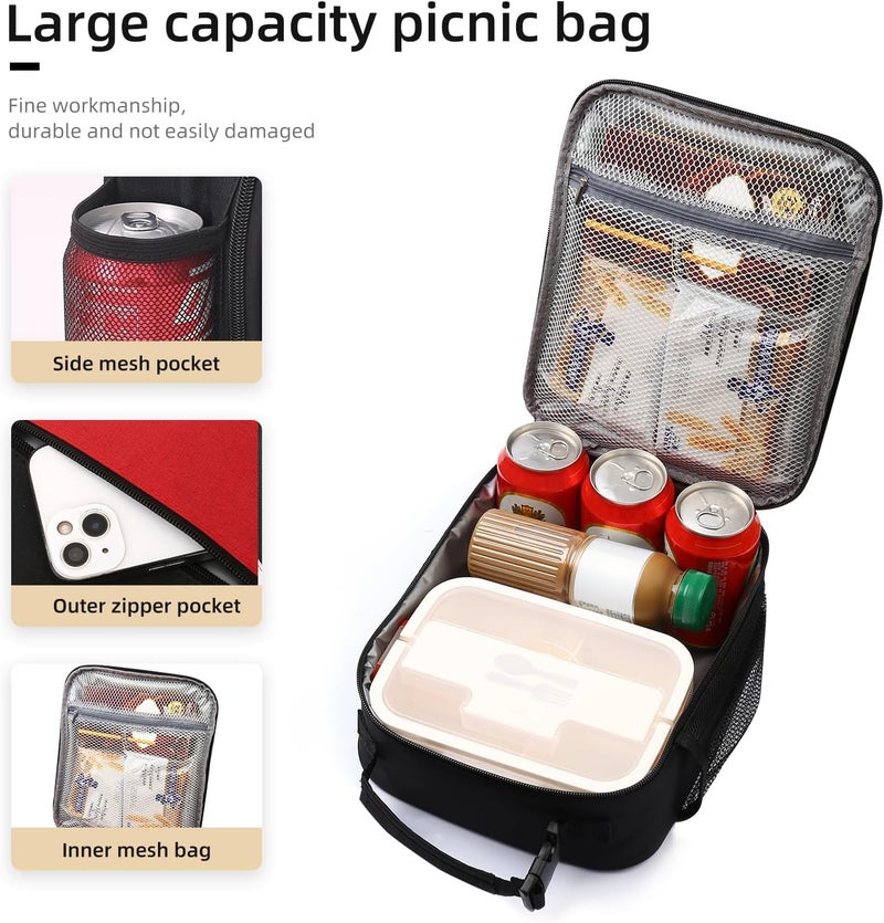 Lovoeo Lunch box Lunch bag for men women Insulated Lunchbox Lunch bags for Work Picnic Travel (Thicken hot red) - Image 3